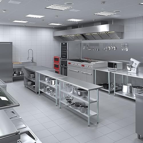 Vista 269 de Mesa de trabajo de acero inoxidable AmGood