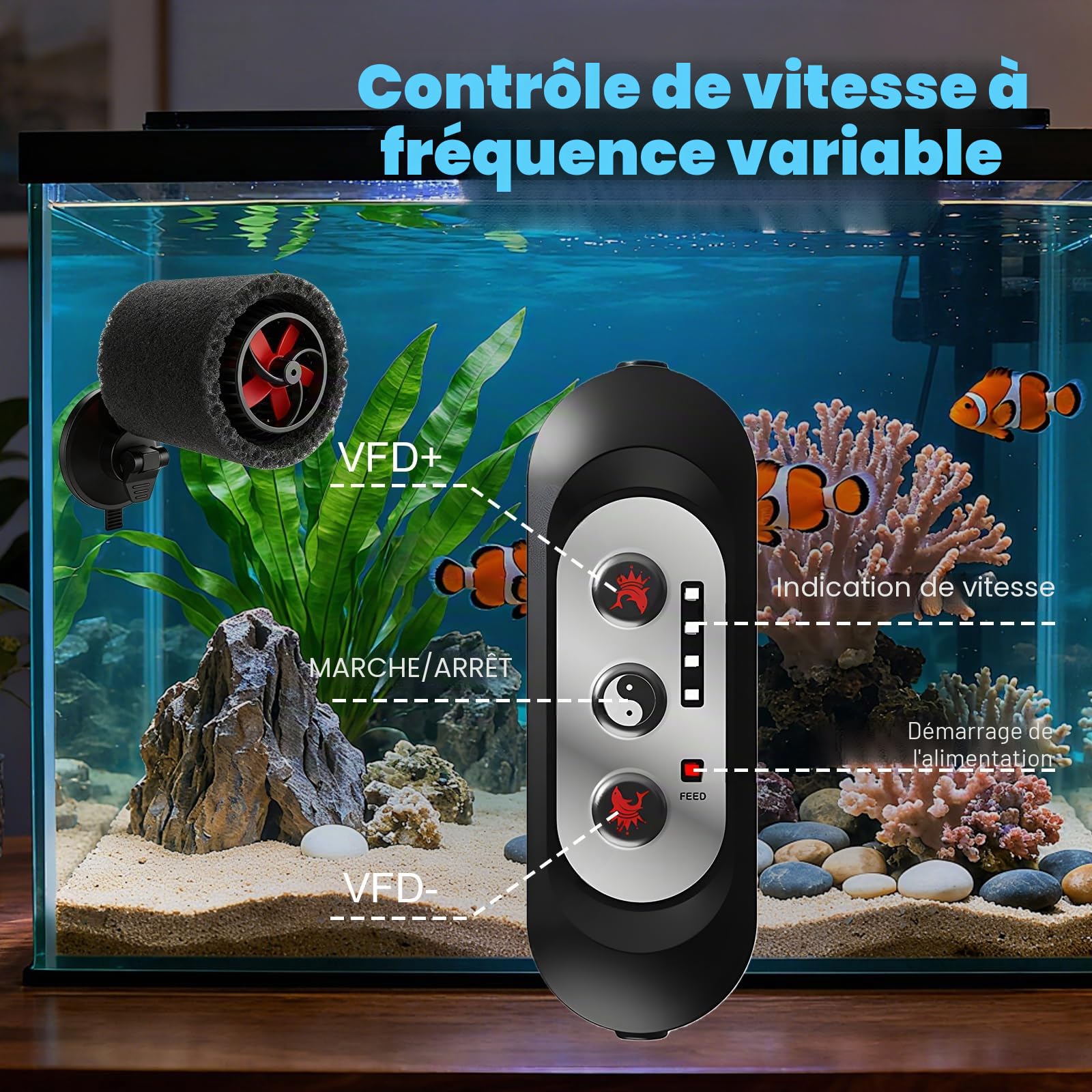 Pompe de Brassage Aquarium, 70x50mm Pompe à Vagues pour Aquarium, Mode Pompe Circulation Aquarium, Silencieuse Wave Maker Aquarium Magnétique 4 Vitesses Débit Réglable pour Aquariums d'Eau Douce Mer