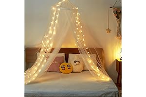 Twinkle Star Bed Canopy with 100 LED Star String Lights for Girls