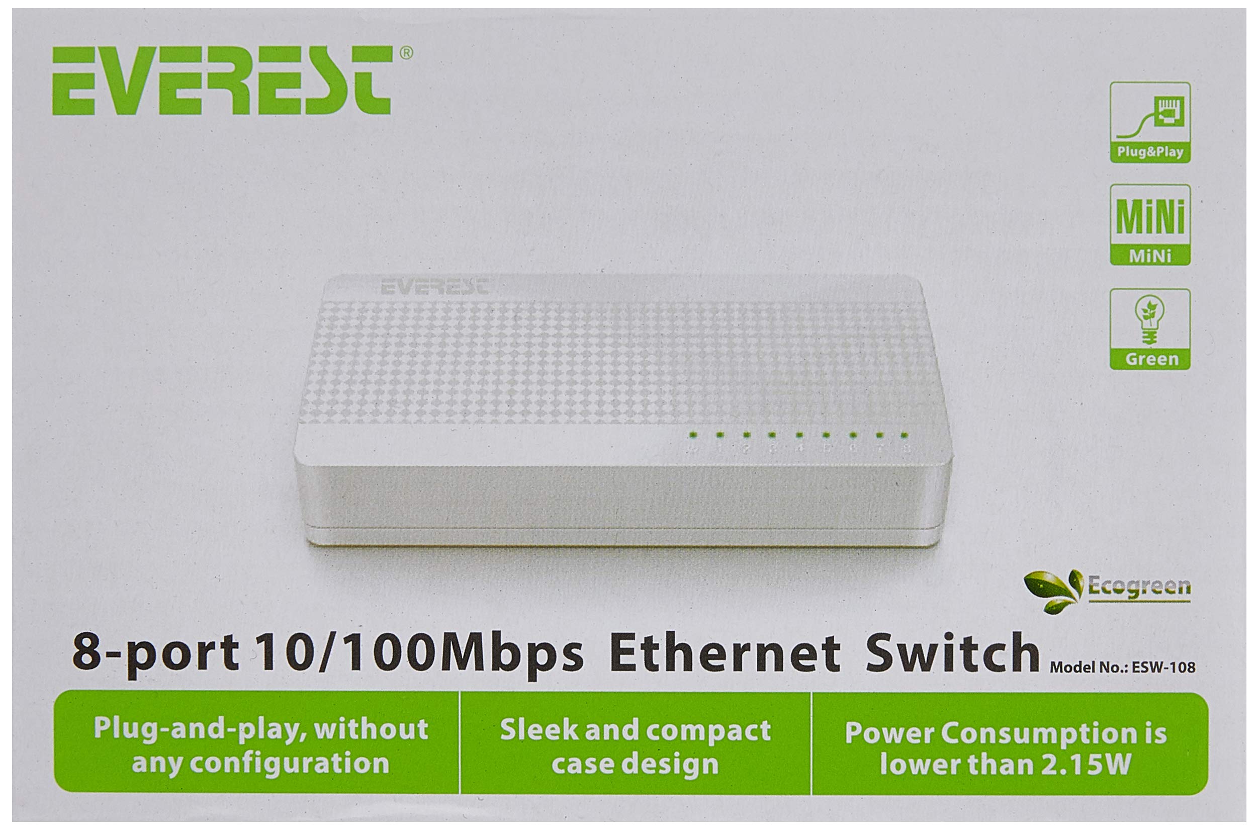 Everest ESW-108 8 Port 10/100Mbps Ethernet Switch Hub