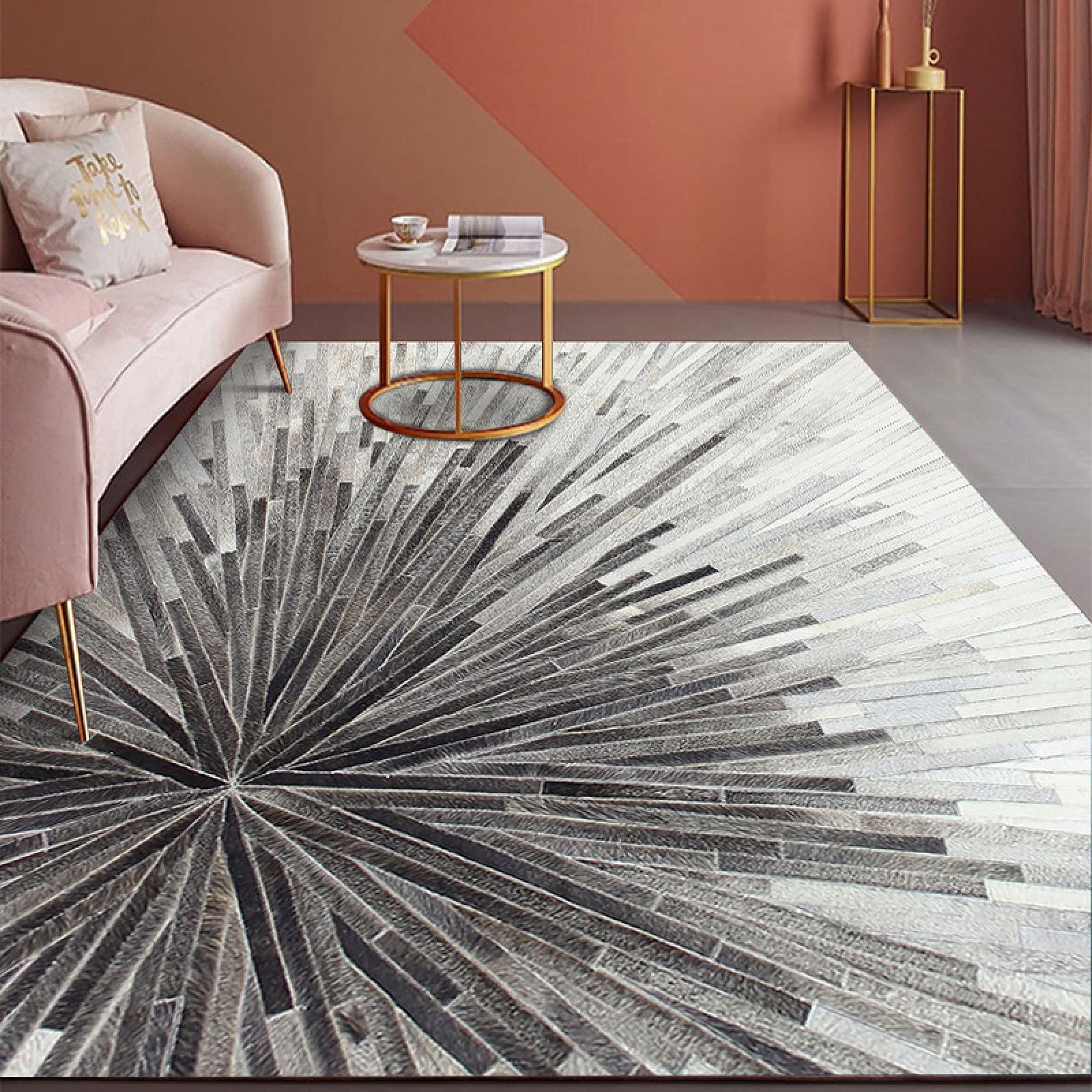 Grand tapis géométrique de salon 160x230 cm, l'élégance nordique moderne