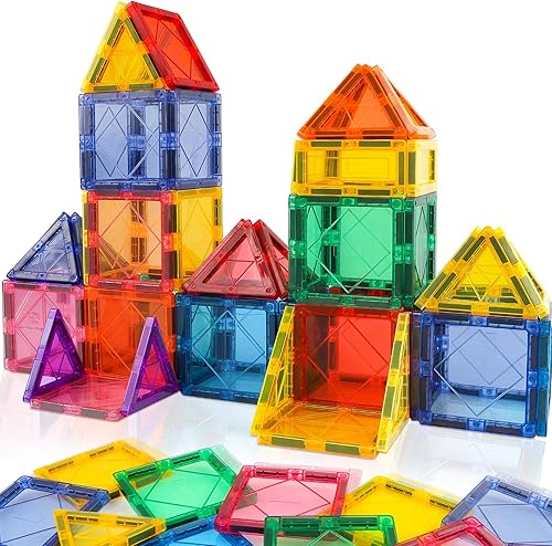 Miniatura 1 de Azulejos magnéticos para niños de 3, 4, 5, 6, 7, 8 años en adelante, bloques de construcción magnéticos, juguetes de aprendizaje preescolar,