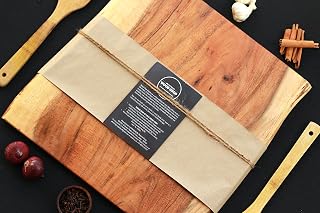 Wood Chop Live Edge Cutting & Chopping Board | Reversible Double-Sided | Natural Finish with Food-Grade Mineral Oil - 15 × Price In India