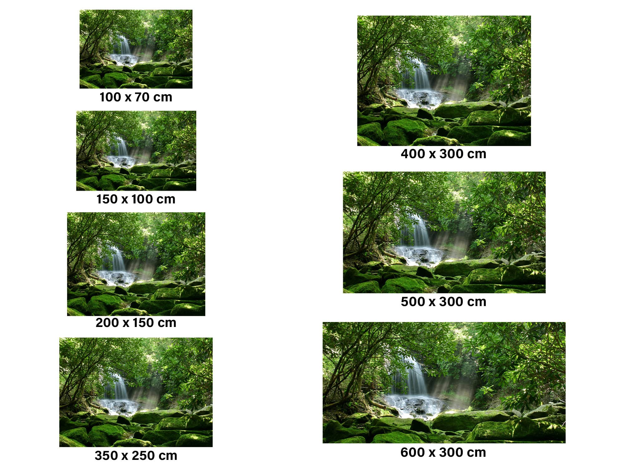 Fotomural Vinilo Pared Cascada Bosque Tropical | Fotomural para paredes | Mural | Vinilo Decorativo | Varias Medidas 400 x 300 cm | Decoración comedores, salones, habitaciones...