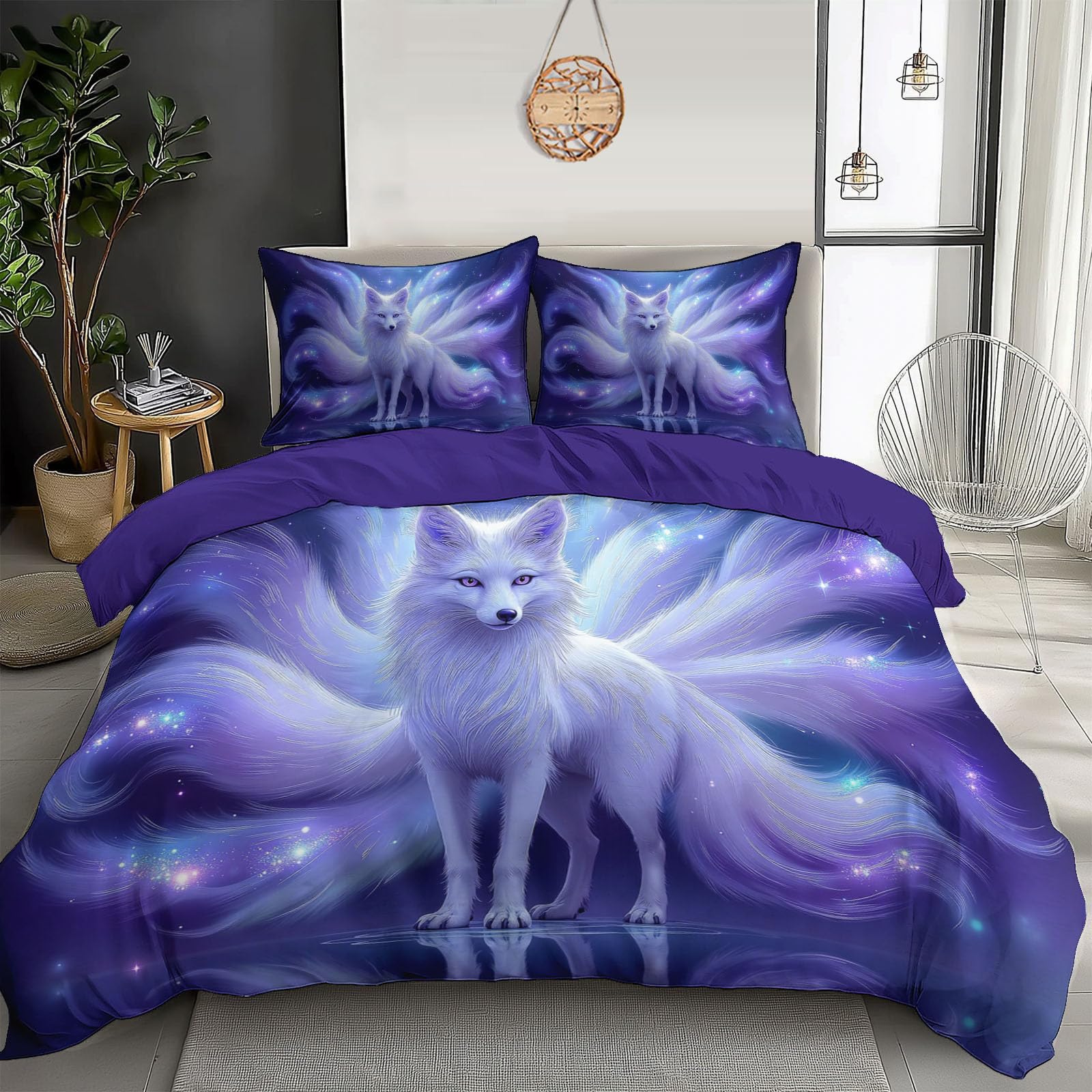 Housse de couette 140x200 anti-allergie violette résolvant les problèmes de sommeil