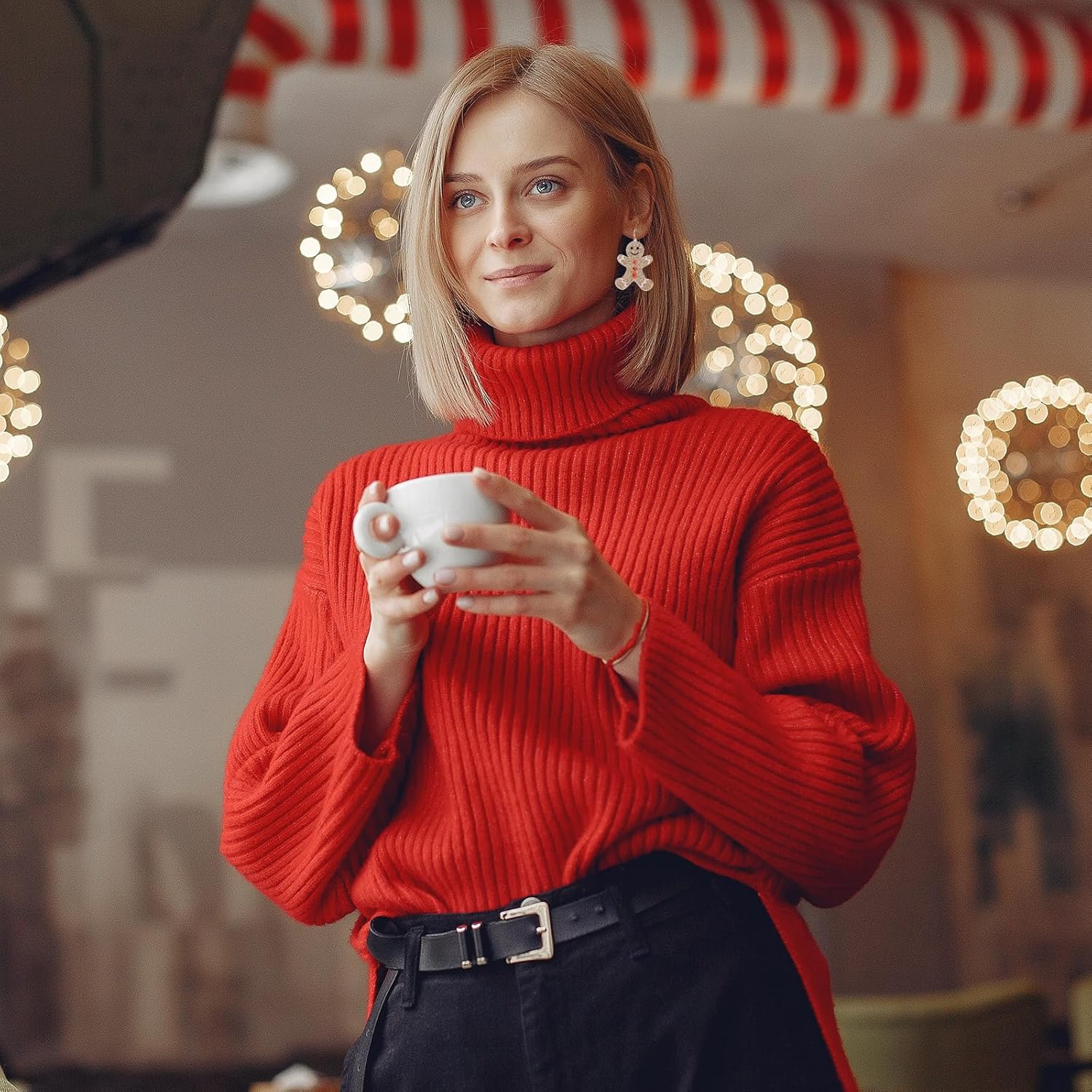 Gingerbread Earrings for Women Christmas Earrings Xmas Dangle Drop Earrings Holiday Earrings Christmas Gifts for Teens Girls Festival Birthday Party - Image 4