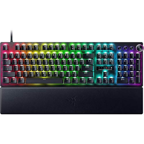 Razer Huntsman V3 Pro Esports Gaming Keyboard: Analog Optical Switches - Razer Snap Tap - Rapid Trigger - Adjustable Actuation - Media Keys & Dial - Doubleshot PBT Keycaps - Wrist Rest - Black