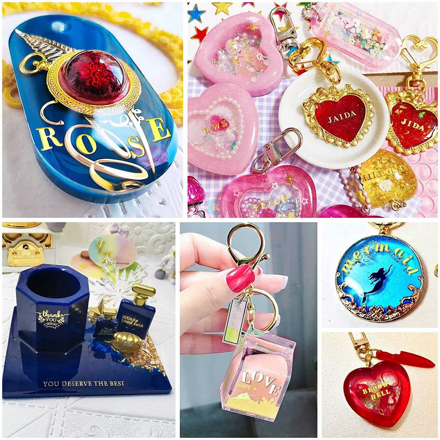 Lizusidtsy 12 Sheets Letter Resin Stickers, Small Alphabet Number Stickers, Alloy, Self Adhesive, Gold and Silver, 3mm/4.5mm Tall