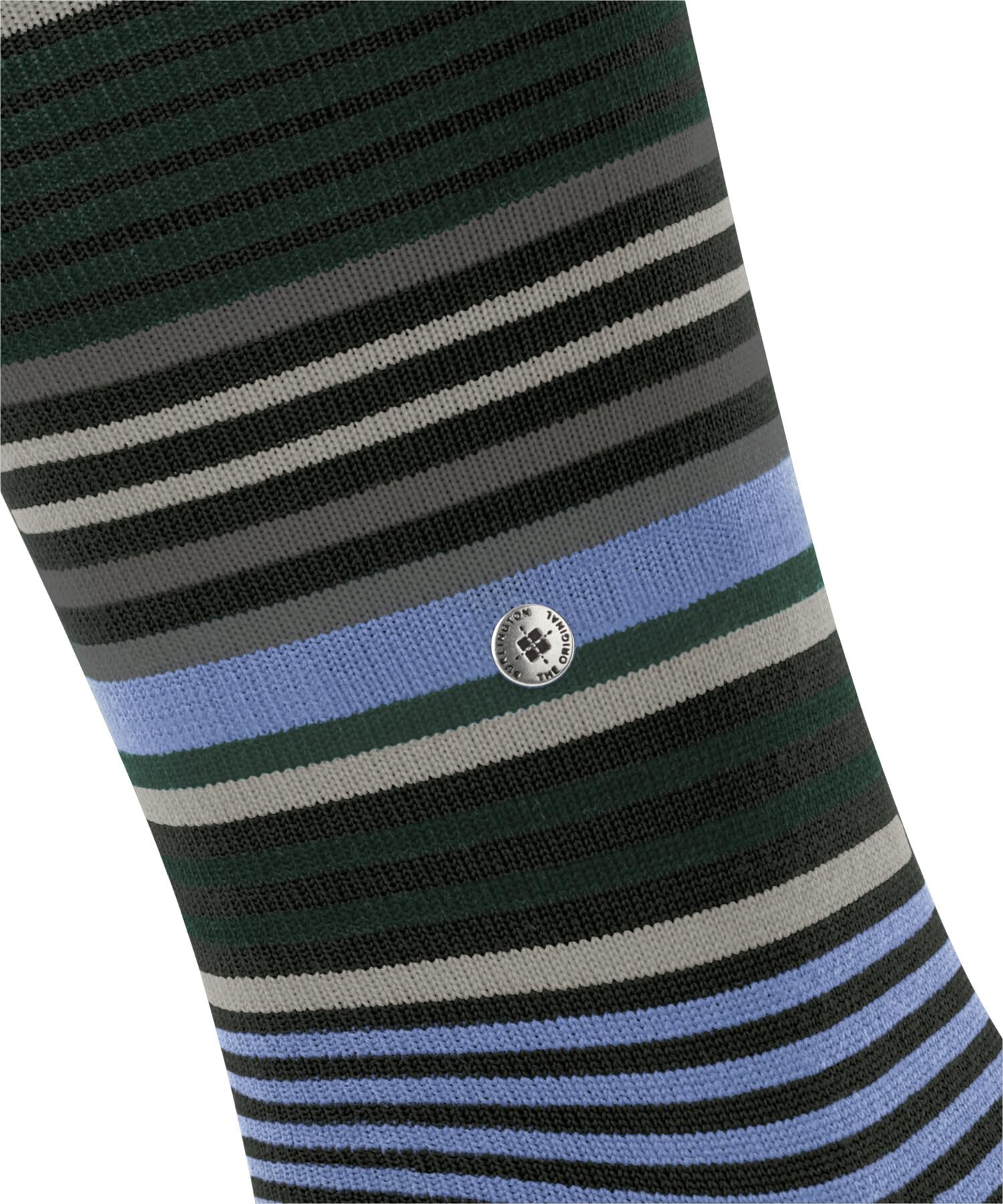 Burlington Mężczyźni Podkolanówki Stripe M Kh Wełna długie z wzorem 1 Para, Czarny Black 3000, 40-46