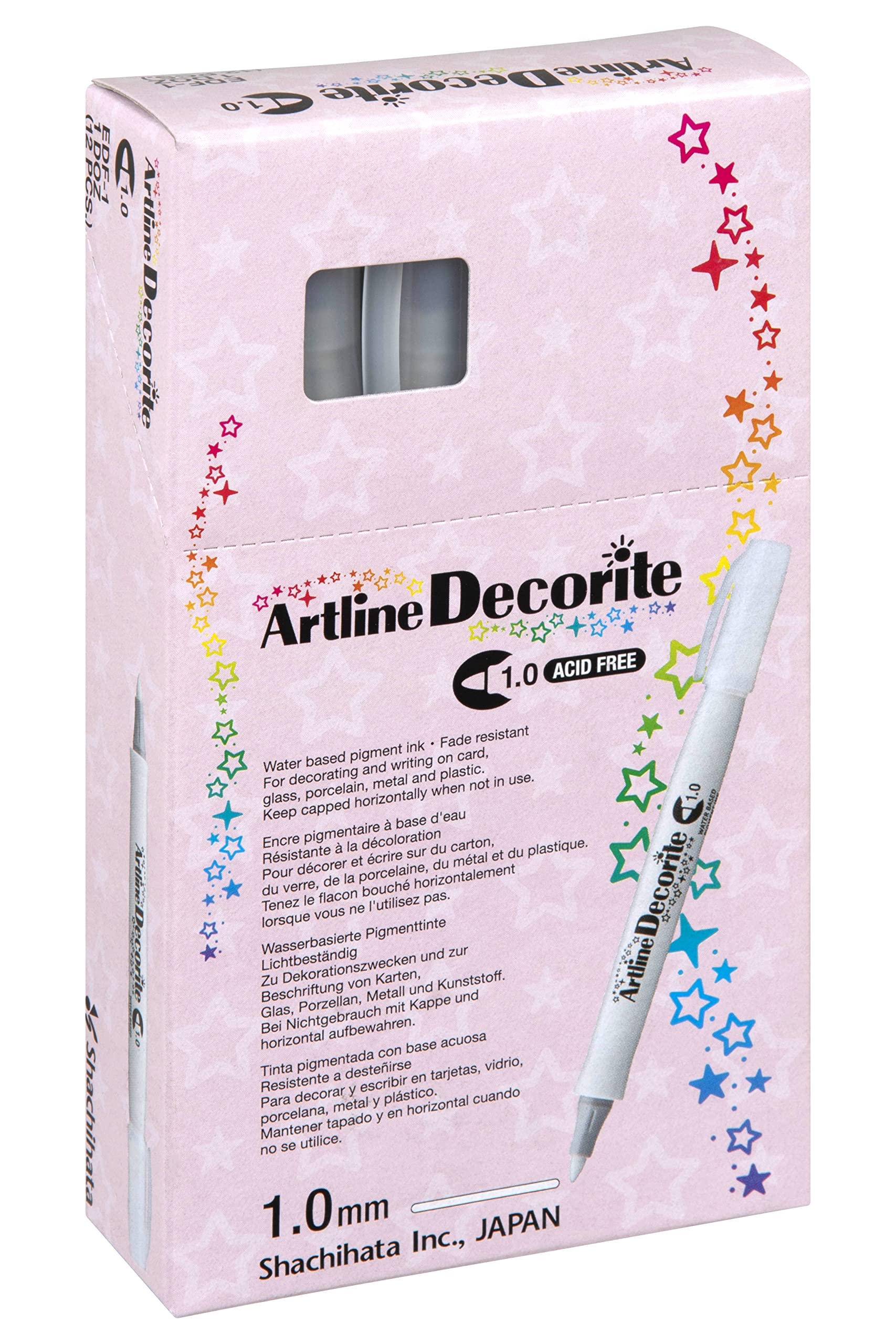 ArtlineDecorite' White Marker Pen 1.0mm for Card, Glass, Metal and Plastic