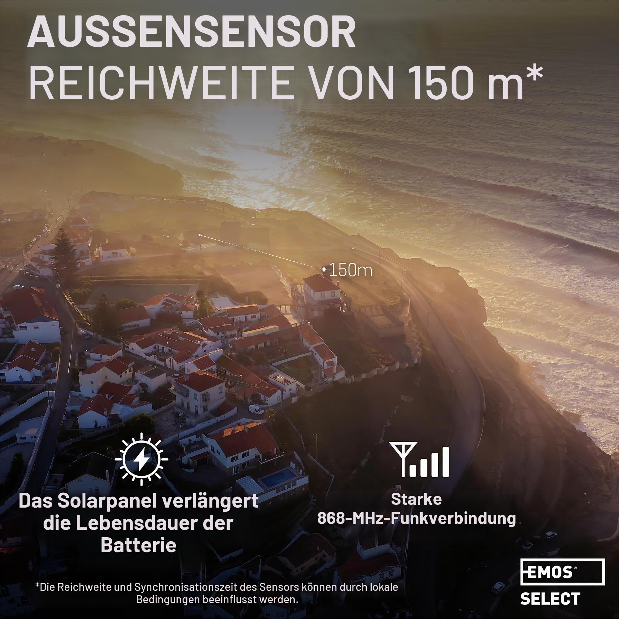 EMOS Wetterstation WLAN mit Windmesser und Regenmesser - zur Wettervorhersage, für drinnen & draußen - Überwacht Zeit, Datum, Temperatur, Luftfeuchtigkeit, Luftdruck - 12-24 Stunden Vorhersage
