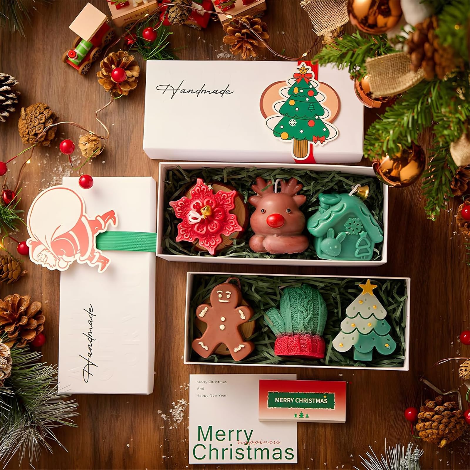 Set regalo di candele profumate di Natale, decorazioni natalizie (C#)