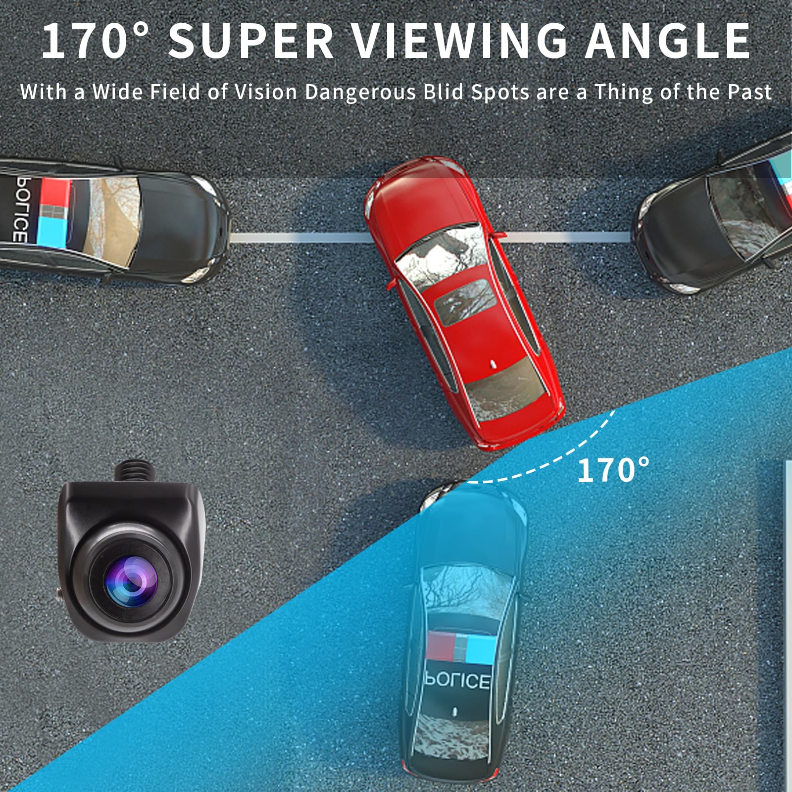 OBEST Zestaw samochodowej kamery cofania AHD z monitorem 4,3 cala, tylną kamerą parkingową 1080P, noktowizorem, obrotem 360°, szerokim kątem 170° i zestawem ekranów do przyczep kempingowych 12V