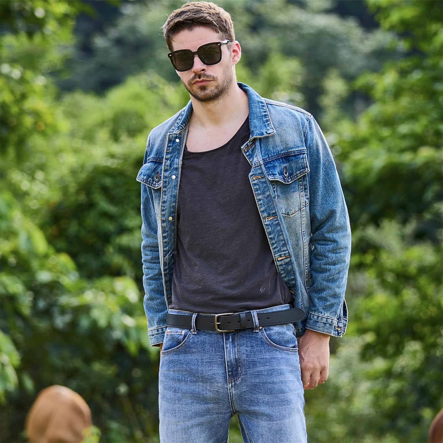 Men's Full Grain Leather Belt for Everyday Casual Jeans, 1.5" Handmade Men Leather Belts with Gift Box - Image 7