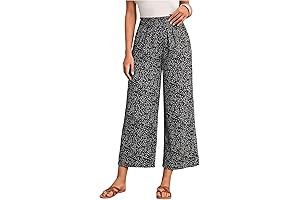 Floral Print Shirred Waist Pants