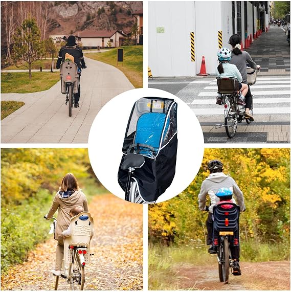 Rear Seat Canopy, Child Seat Rain and Wind with Transparent Window,Portable Rain for Child Seat,Child Seat Rain,Child Saddle Protector Waterproof