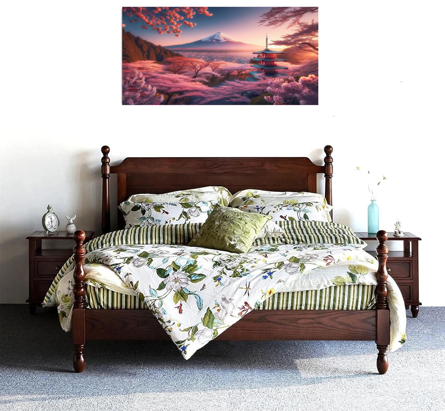 値下げ】ベトナム製 宝石絵画「富士山と桜」