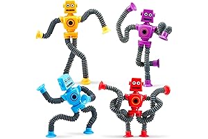 JOYIN Pop Tubes Robot Toys for Kids: 4-Piece Fidget Toy Set