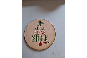 Grinch Stink Stank Stunk Wood Christmas Ornament Keychain