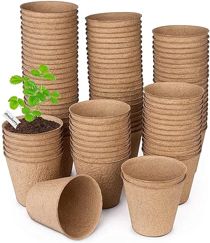 CDQL Macetas de turba para plántulas, macetas biodegradables para plantas, paquete variado de macetas de turba para semillas iniciales, macetas
