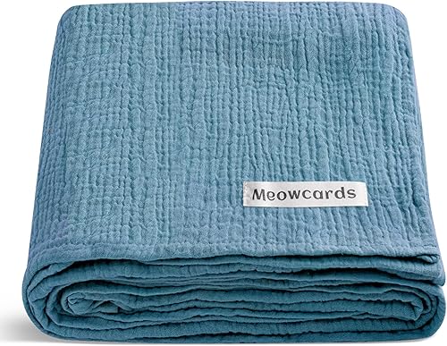 meowcards Mantas envolventes de muselina para bebé, unisex, esenciales para bebés, niños y niñas, grande de 47 x 47 pulgadas, mantas de recepción de