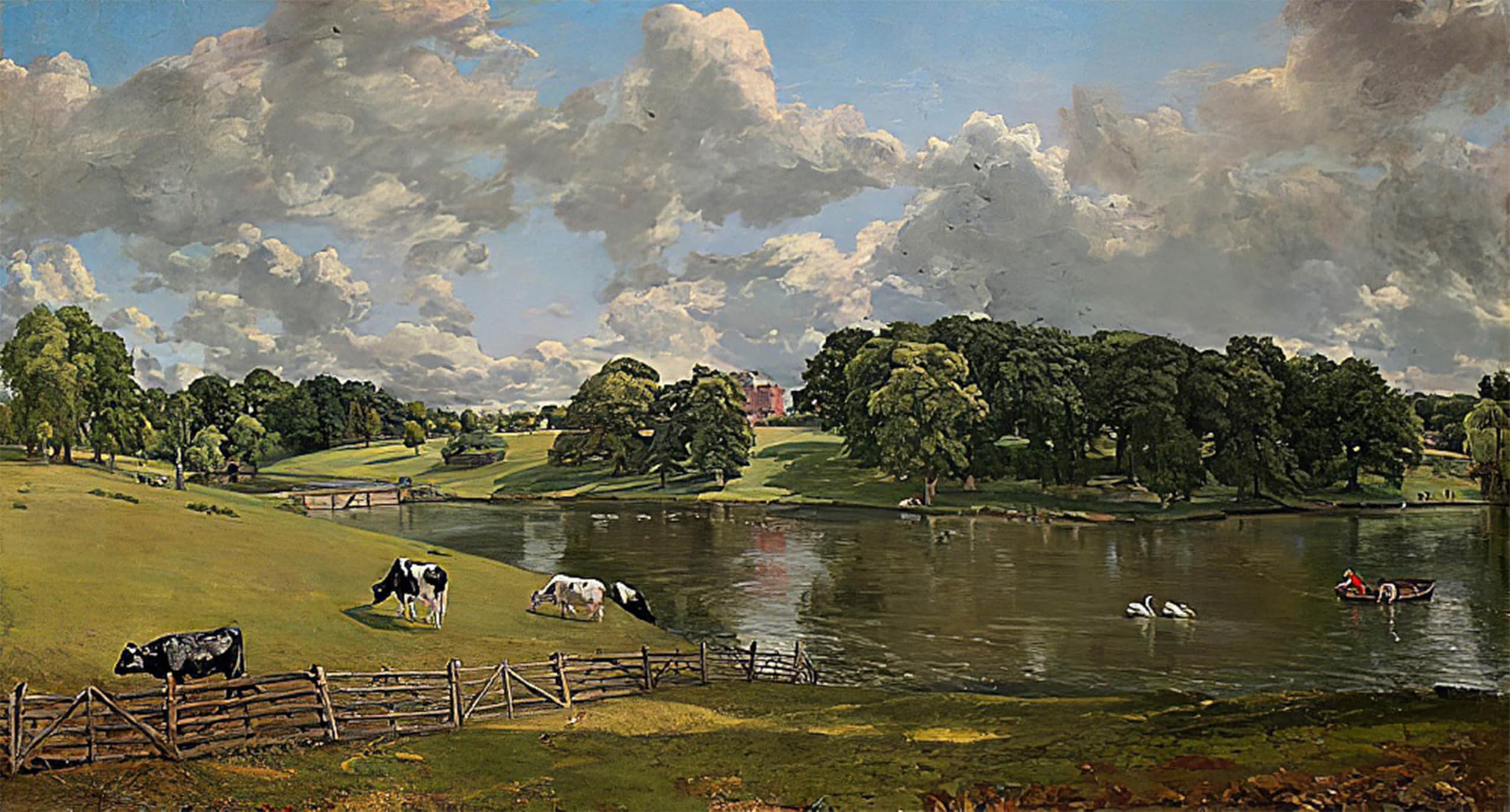 Toile John Constable Wivenhoe Park 60x90cm contre les murs ternes - 5