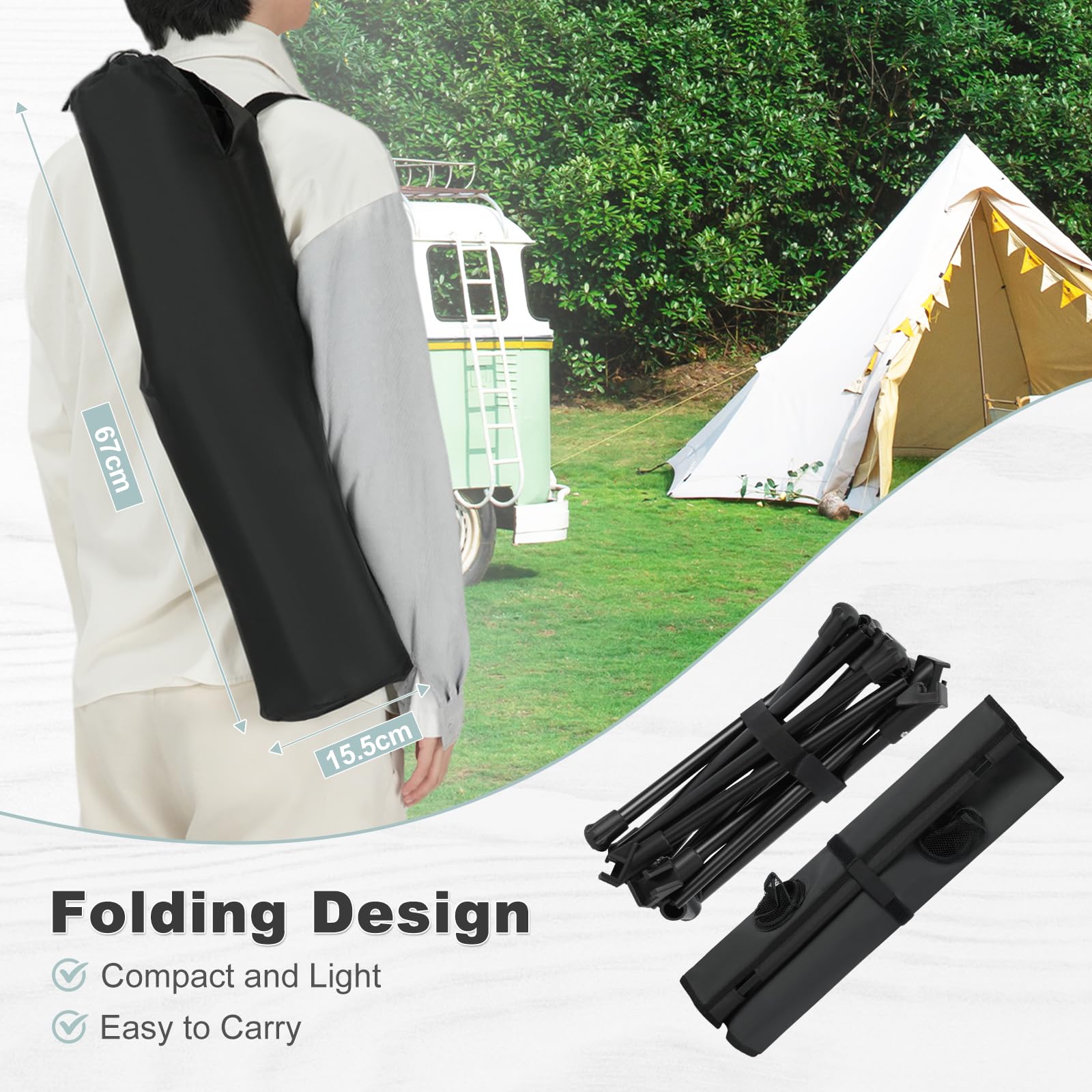 WOLTU CPT8133sb Picknicktafel Campingtafel inklapbaar in