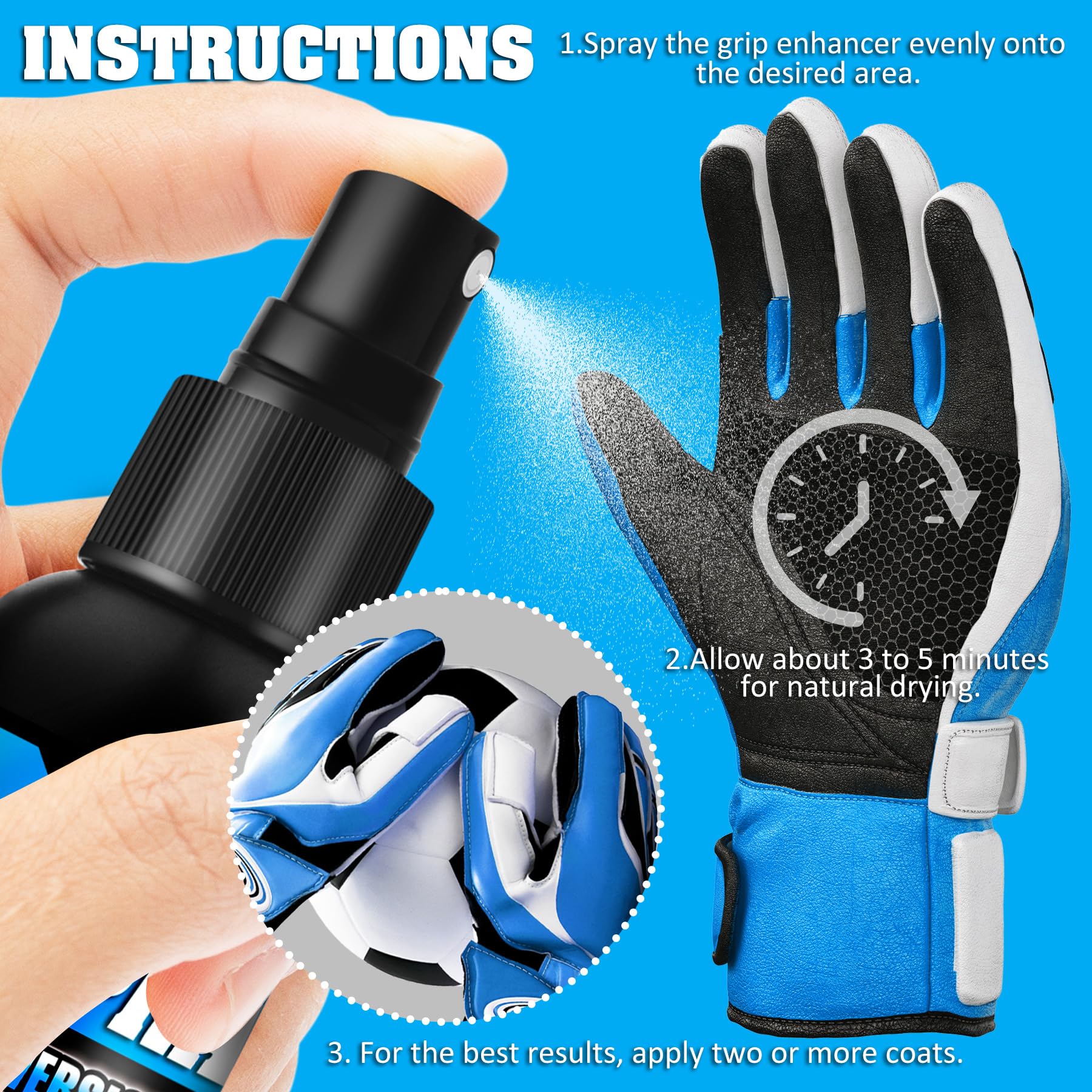 Limino Grip Spray Guantes de Portero en Aerosol 200 g Accesorios Entrenamiento Fútbol Baloncesto Tenis Golf