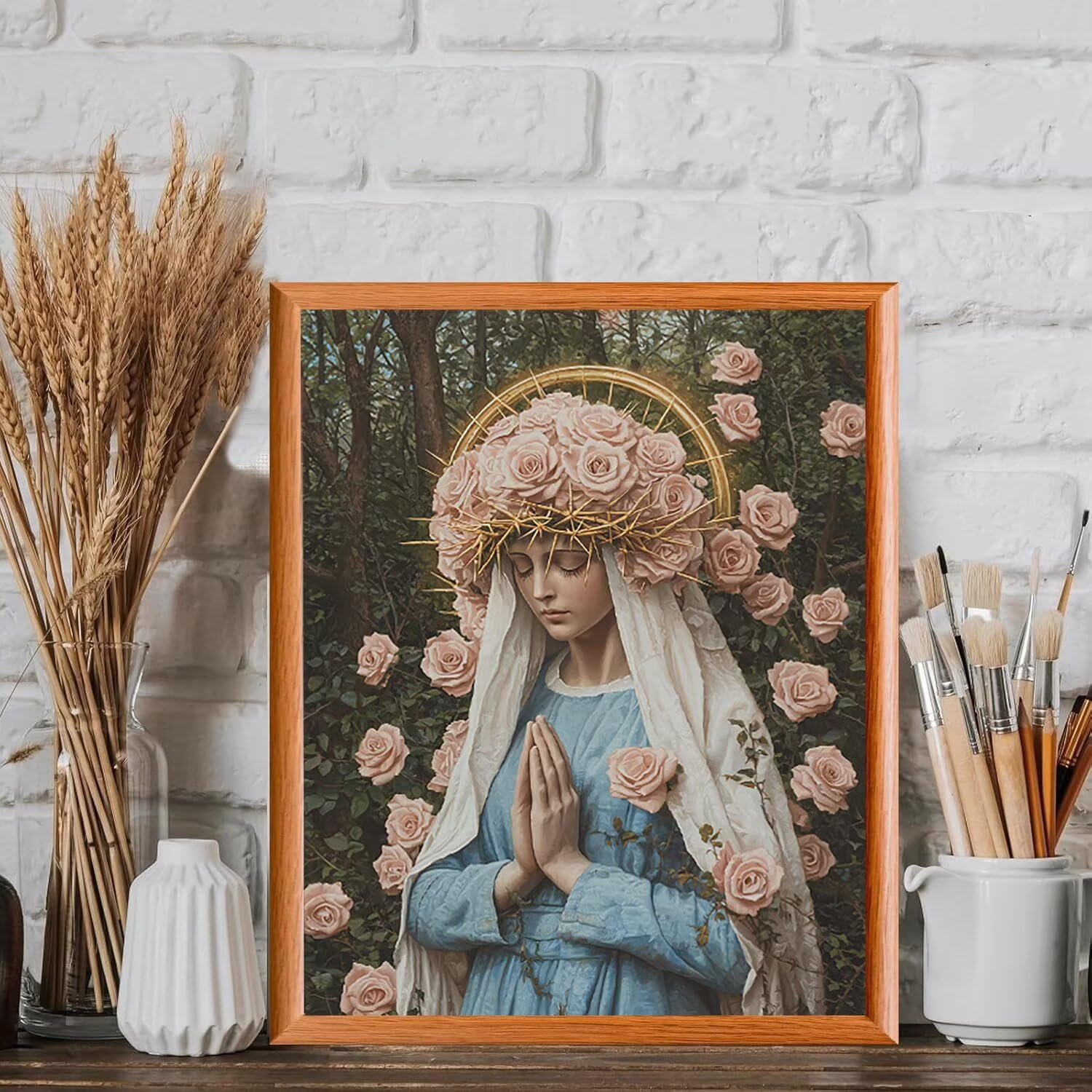 Vergine Maria e rosa Dipingere con i Numeri per Adulti, 70x90cm a-883