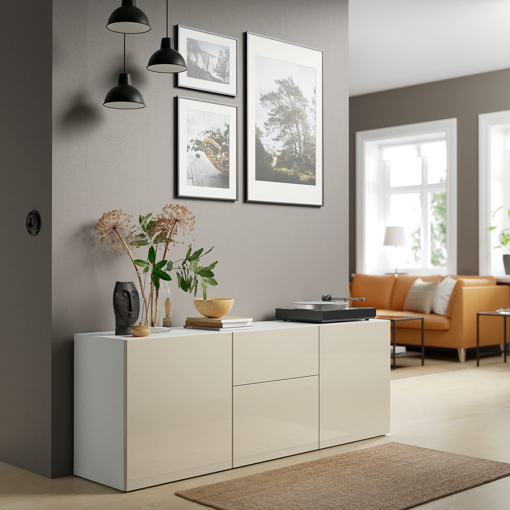 IKEA BEST Aufbewahrungskombination mit Schubladen, 180 x 42 x 65 cm,  Wei/Selsviken Hochglanz/Beige : Amazon.de: Kche, Haushalt & Wohnen