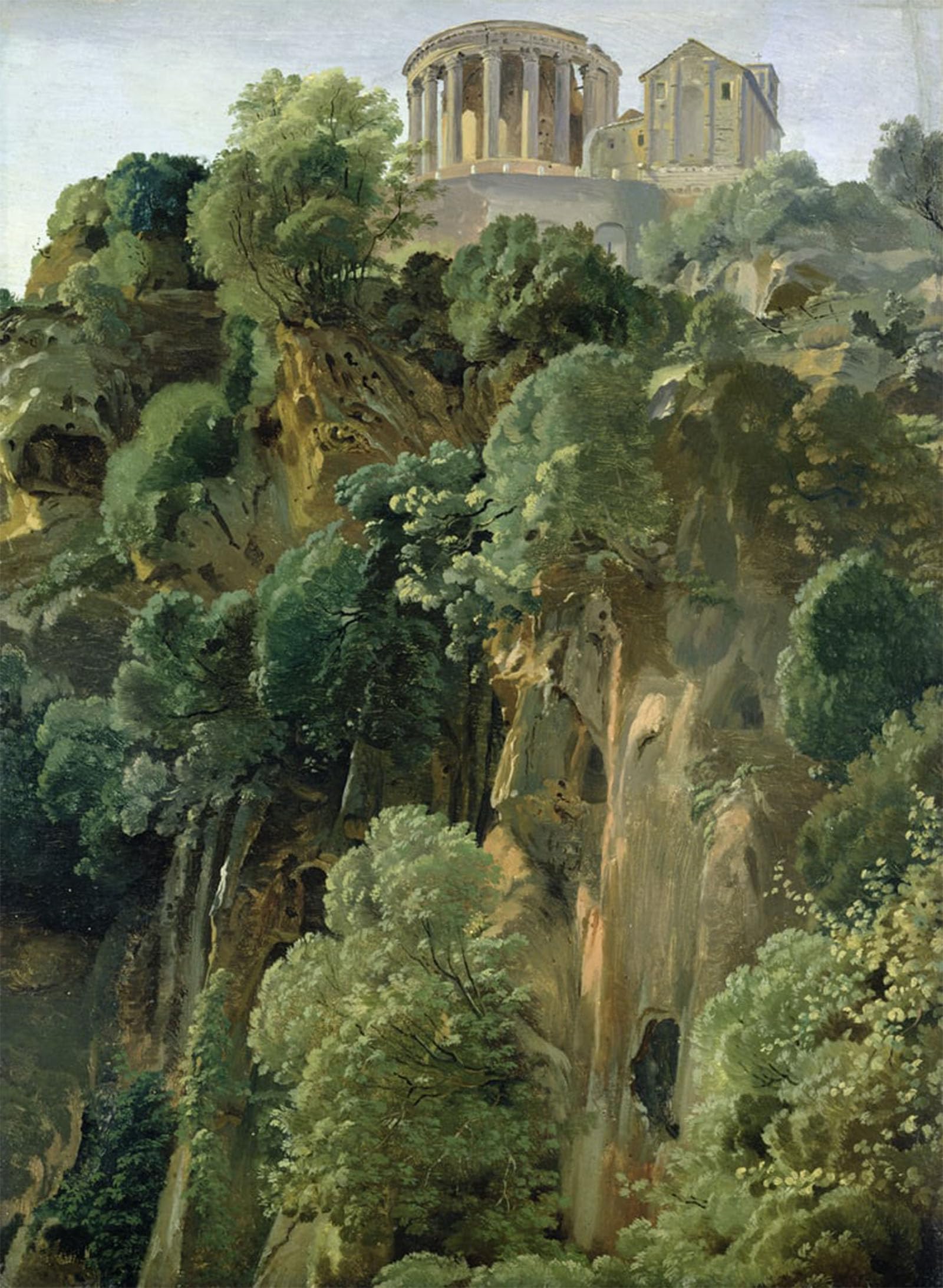 Posteriik No Frame Vintage Print Pop Art Landscape Artwork The Temple Of Vesta And The Sibyls At Tivoli By Friedrich Nerly Art Prints For Office Home Decor 60X90cm