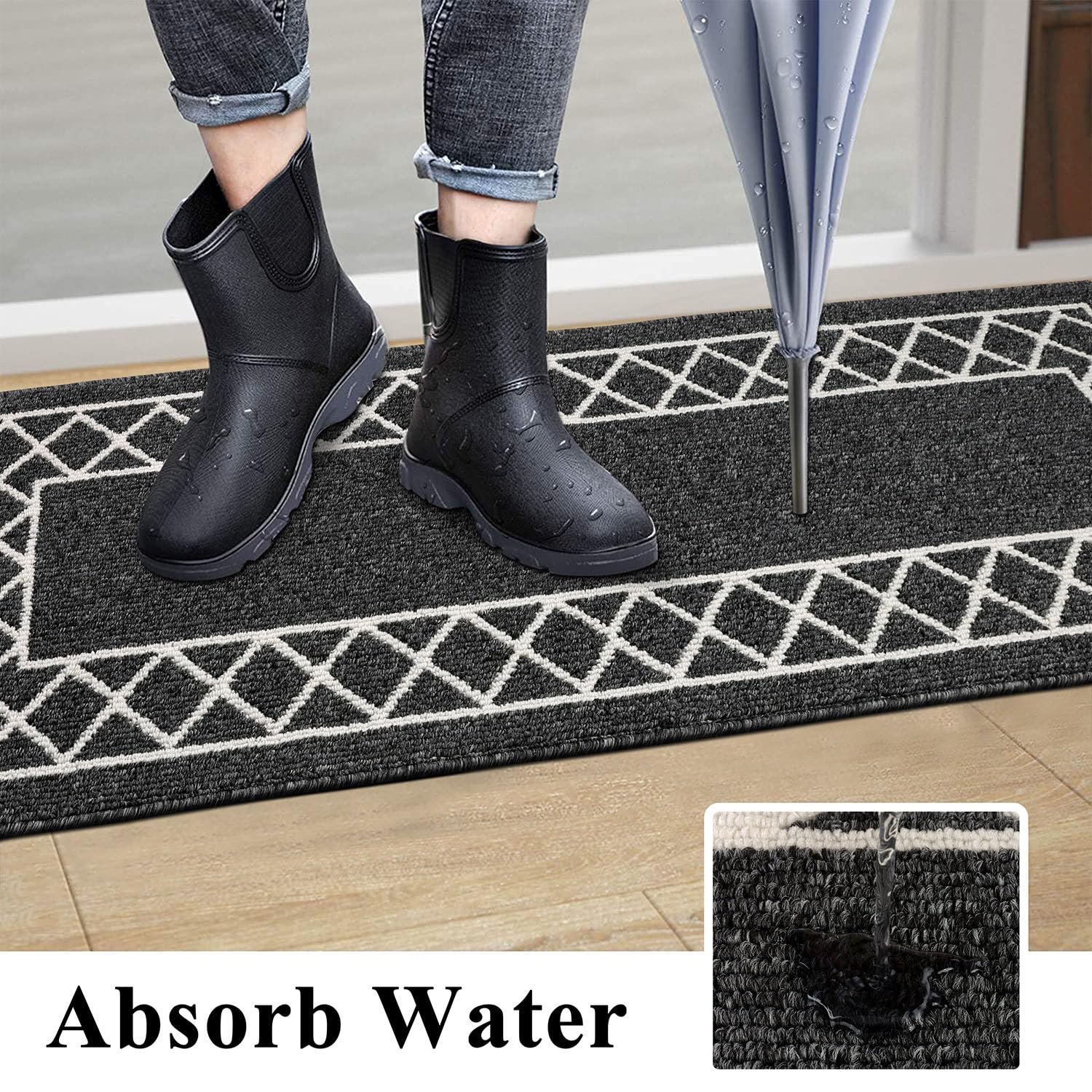 Tappeto Corridoio SHACOS 60x300 Cm Marrone - Antiscivolo, Lavabile, Per Ingresso E Cucina - Foto 11