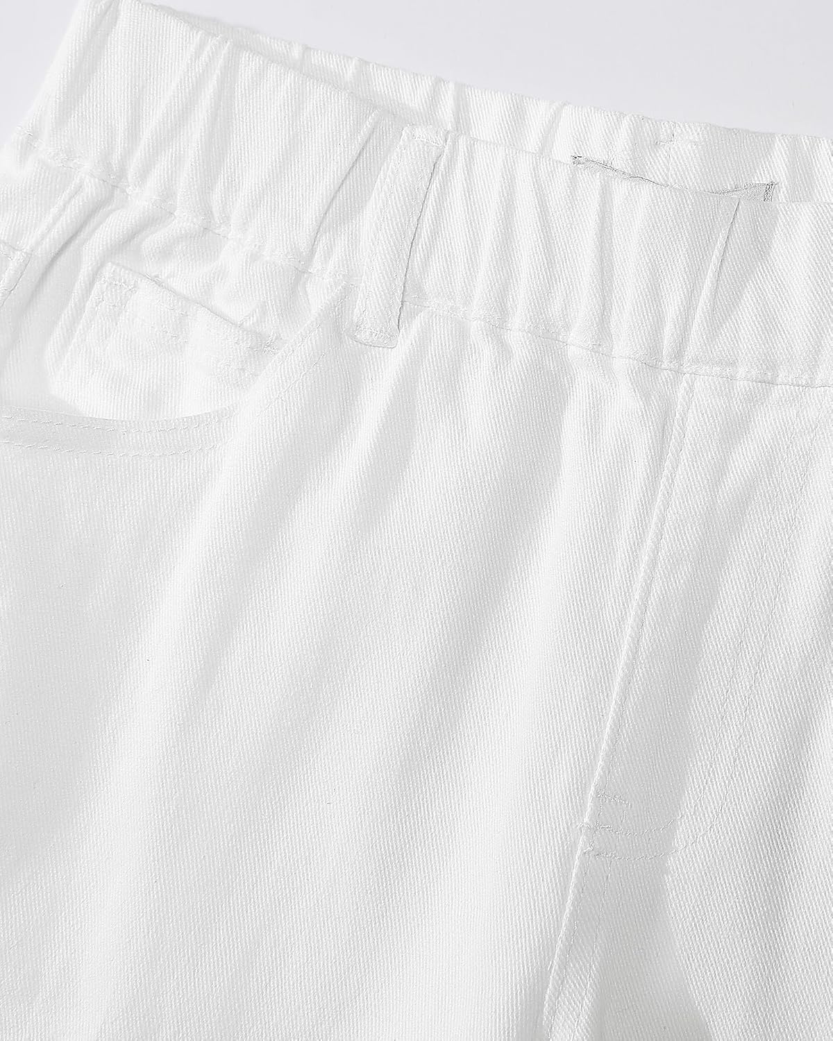 luvamia Jean Shorts for Women Trendy Pull On Mid Rise Elastic Waist Summer Casual Stretchy Long Denim Walking Shorts - Image 4