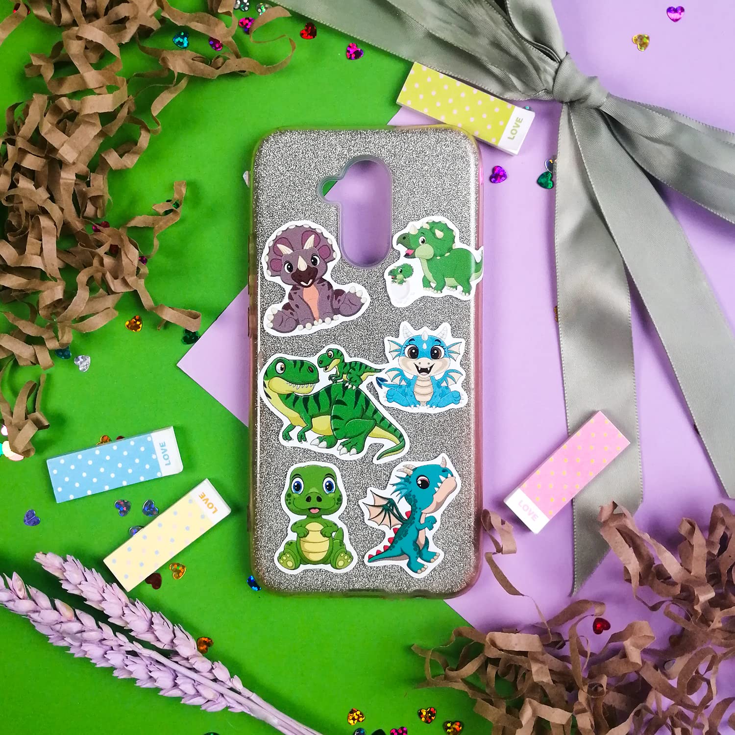 100 Adesivi Carini con Dinosauri per Bambini, Adesivi Dino in Vinile Impermeabile per Bottiglie d'Acqua, Decorazioni per Feste di Compleanno a Tema Dinosauro, Adesivi per Laptop - Dino Stickers