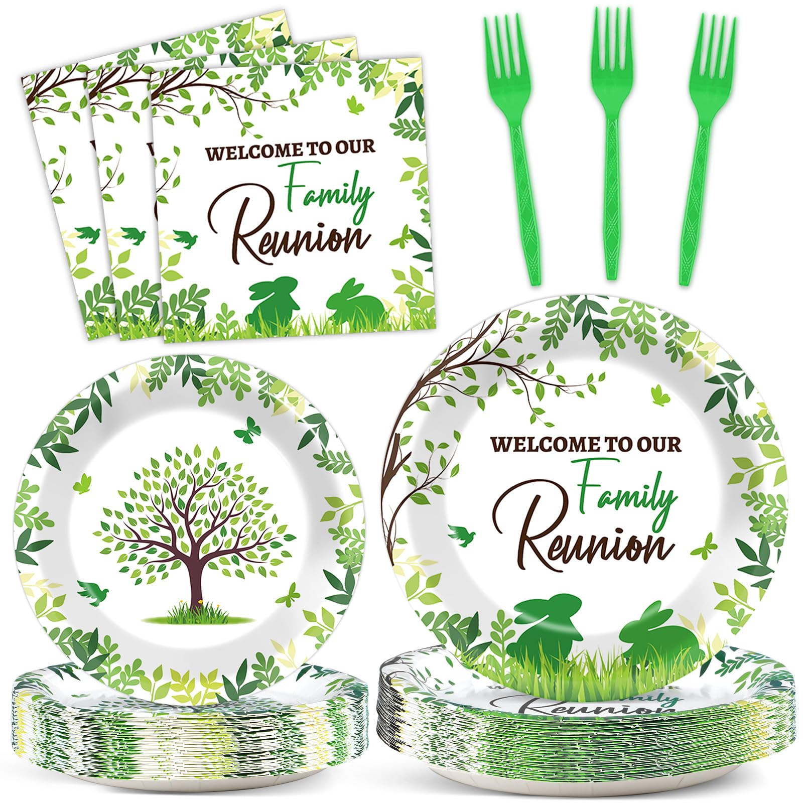 Family Reunion Tableware Set Family Reunion Party Plates Napkins Family Tree Reunion Paper Plates Family Gathering Party Disposable Dinnerware for