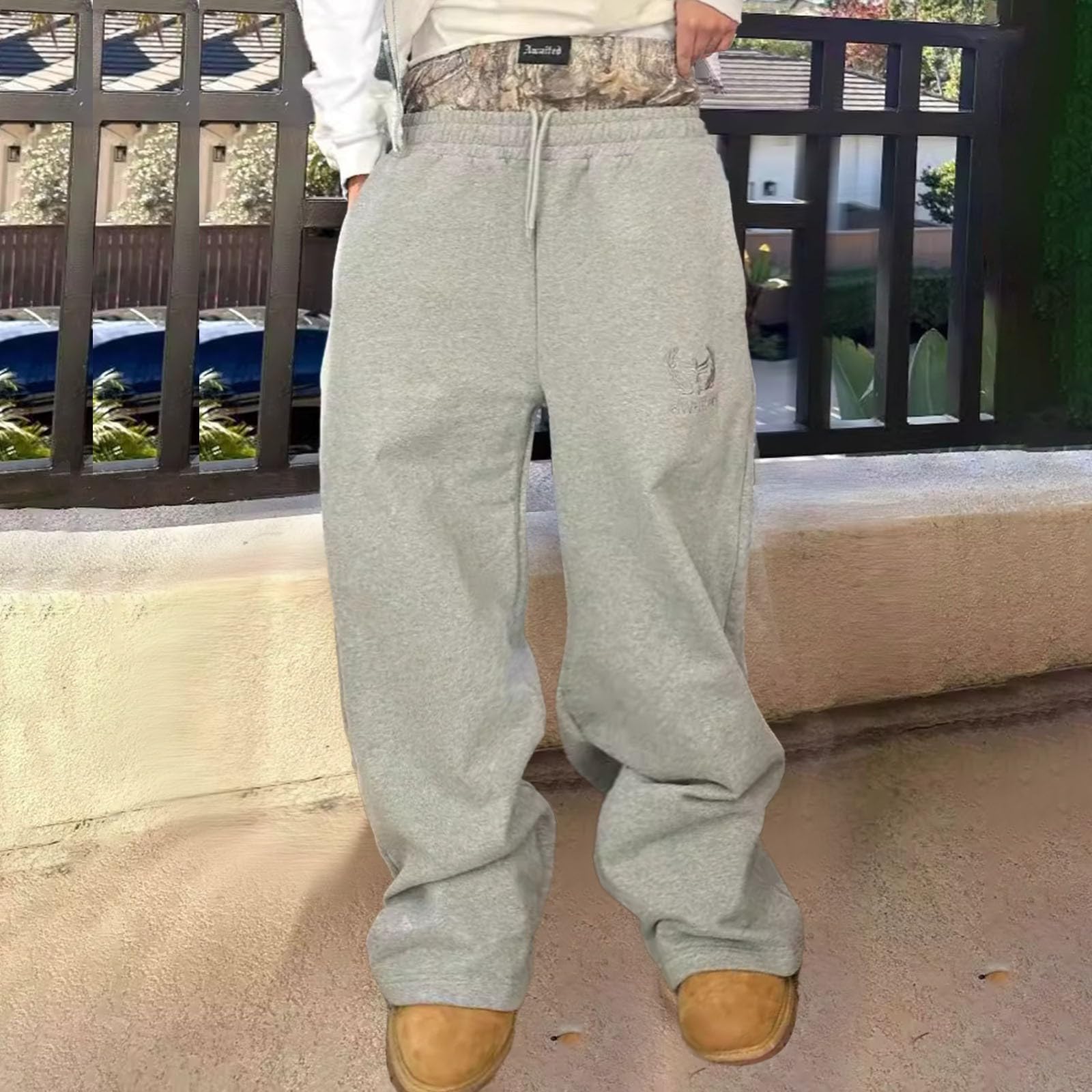 Sporthose Herren Lang Jogginghose Freizeithose Locker Hosen Mit Kordelzug Entspannte Trainingshose Laufhose Elastischer Bund Sweatpants Relaxed Baumwolle Pants