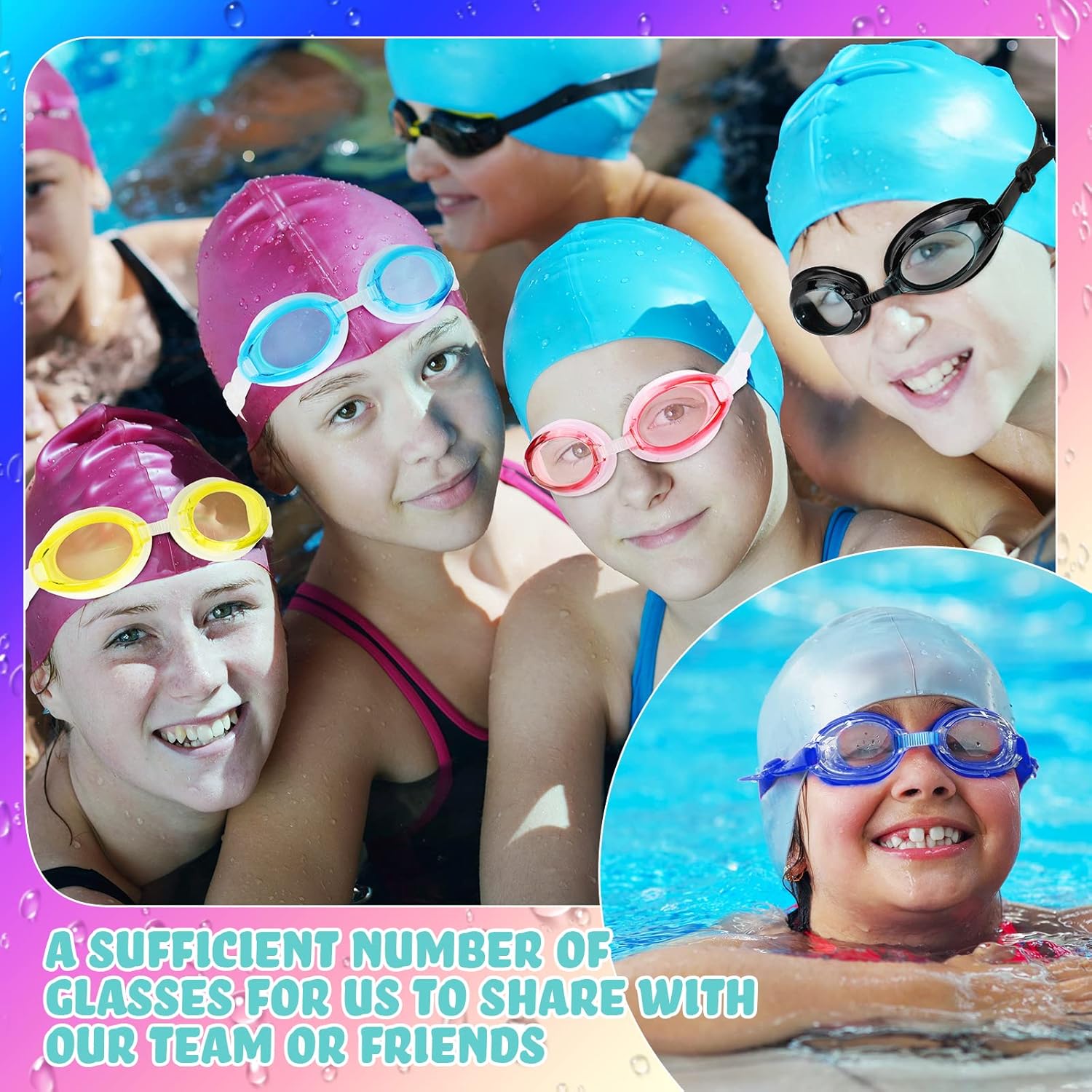 Macarrie 50 Pack Swim Goggles for Kids Bulk Child Swimming Goggles Gifts Anti-fog No Leaking Swim Glasses