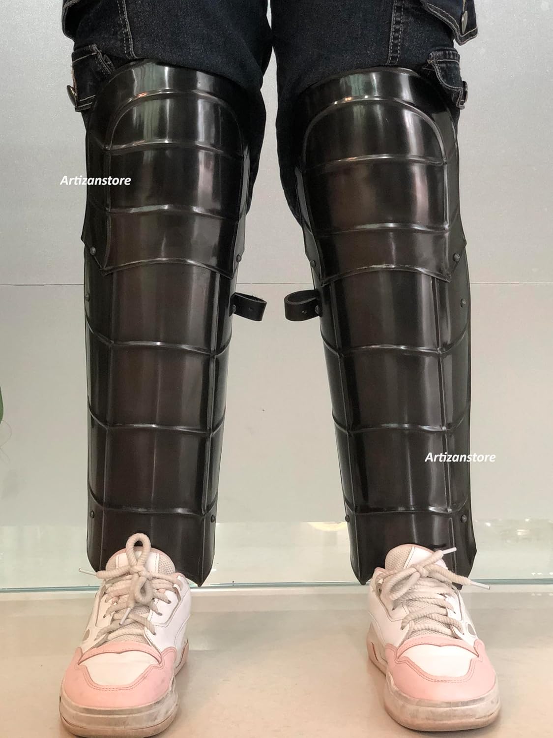 ARTIZANSTORE Knight Crusader Steel Leg Armour | Gothic Medieval Costume | 18 Gauge Steel | Adjustable Straps | Perfect for LARP, Cosplay & Reenactments | Collectible Gift for Enthusiasts - Image 6