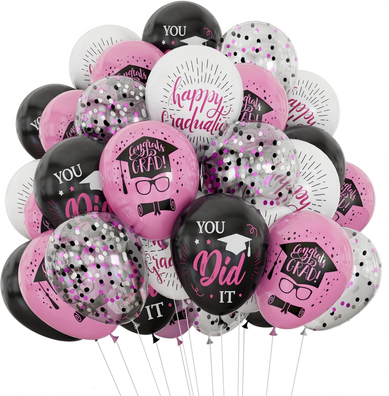 Amazon.com: Graduation Pink Balloons Set, 2026 Graduation Decorations ...