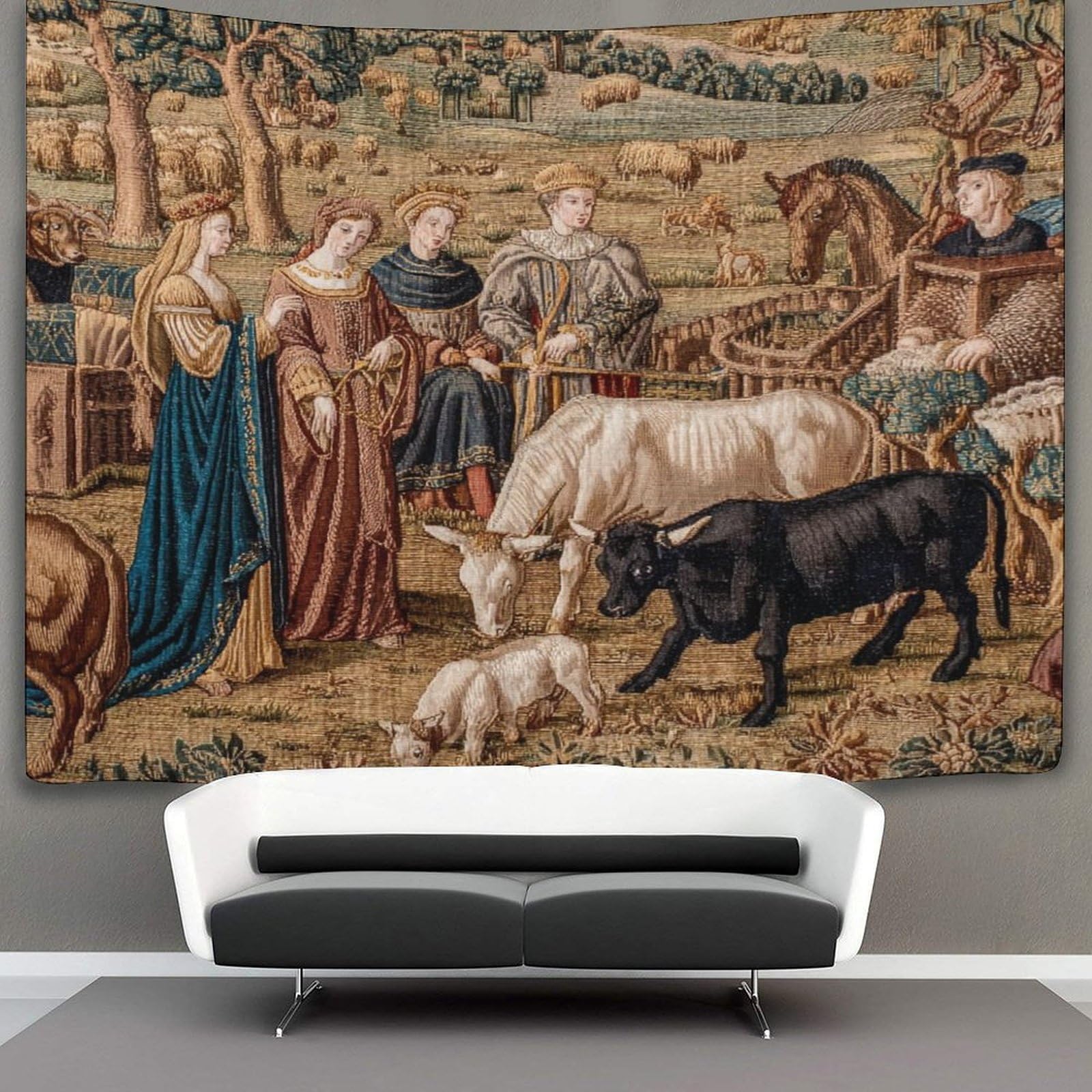 Kaiyun Medieval Scene 130Cmx150cm Tapestry Tapestries 3D Printing Wall Hanging Home Decorations