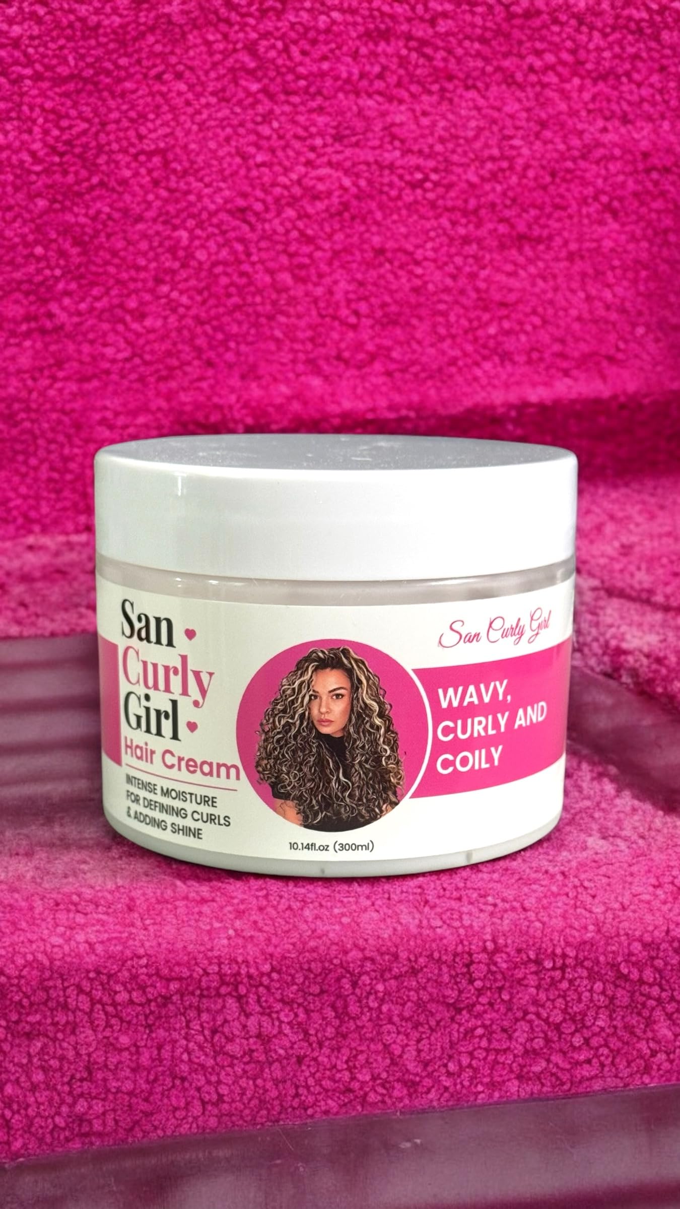 San Curly Girl Hair Cream, Wavy, Curly and Coily, 10.14 fl oz