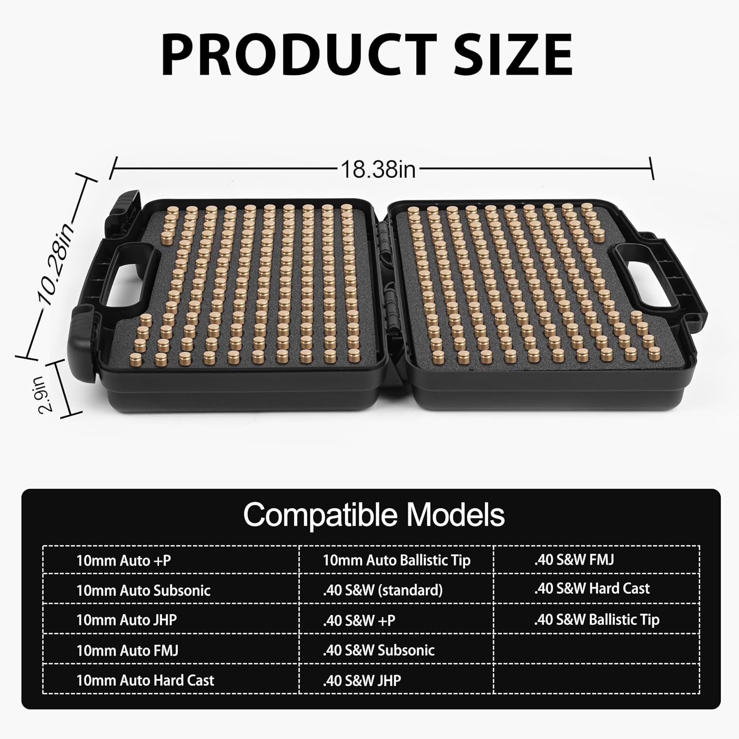 280 Rounds 45ACP Ammo Storage Case and 2 TSA Locks