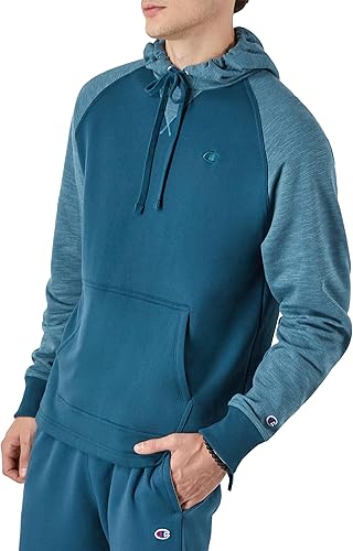 Miniatura 163 de Champion - Sudadera con capucha para hombre, cómoda, de vellón Powerblend (tallas regulares o tallas grandes o altas). Equipo Rojo Escarlata - C Logo