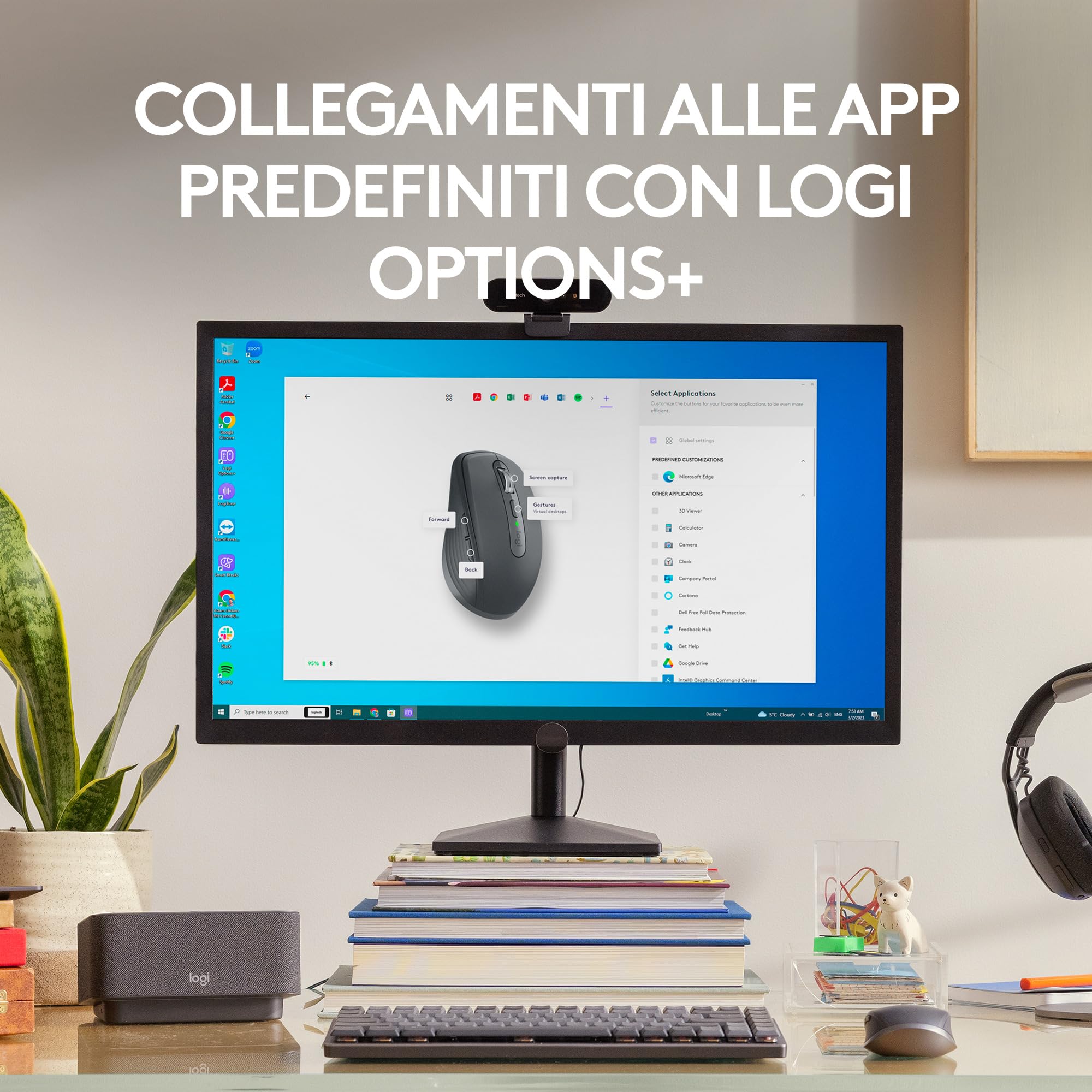 Logitech MX Anywhere 3S for Business - Mouse senza fili per professionisti | Windows/Mac/Chrome/Linux, Bluetooth, clic silenzioso, sicurezza Logi Bolt, compatto, 8K DPI, scorrimento MagSpeed - Pale Grey