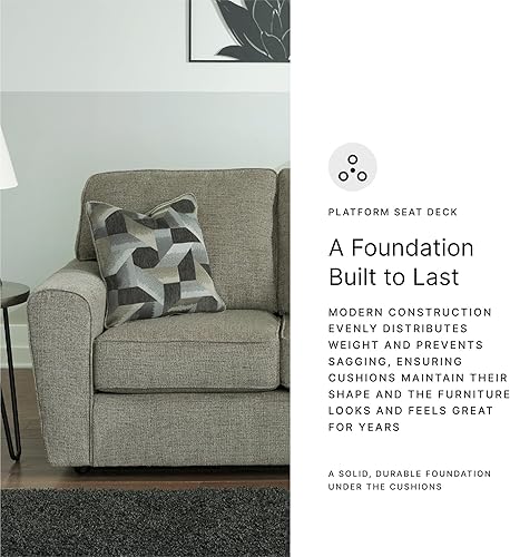 Miniatura 9 de Signature Design by Ashley Cascilla Sofá biplaza casual, gris claro Gris-oscuro,Gris,claro