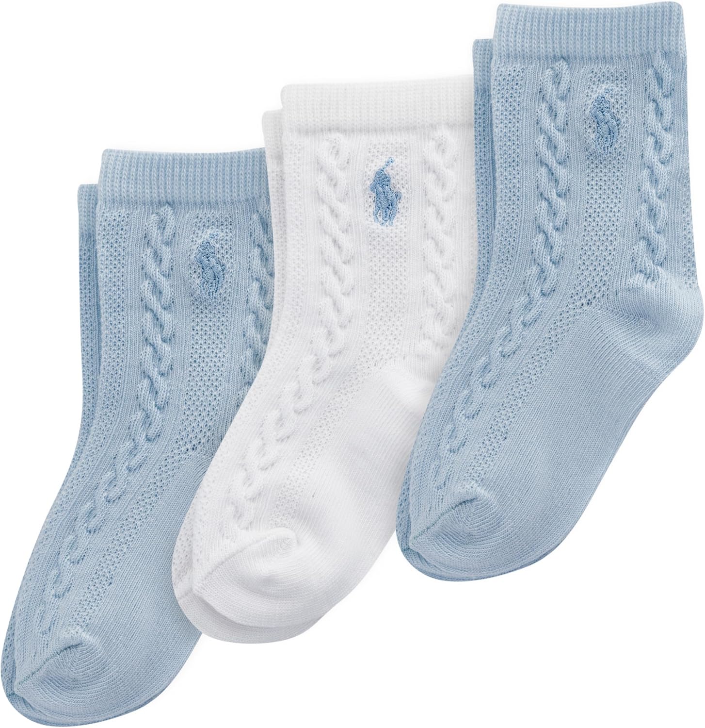 Polo Ralph Lauren Baby Classic Socks-3 Pair Pack-Soft Cable and Tossed Cotton Polo Ralph Lauren Baby Classic Socks-3 Pair Pack-Soft Cable and Tossed Cotton