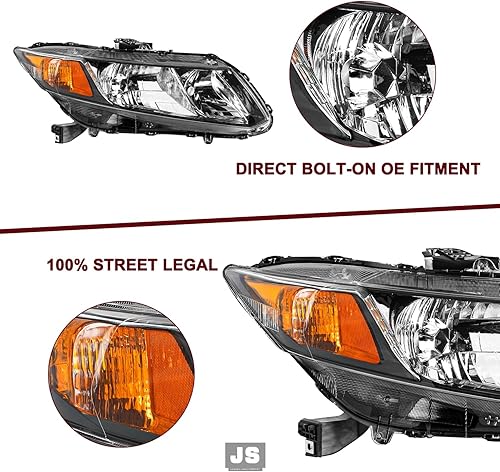 Miniatura 4 de JSBOYAT Conjunto de faros delanteros para Honda Civic 4Dr Sedan 2012-2015  Honda Civic 2Dr Coupe 2012-2013, estilo OE, lado derecho del pasajero