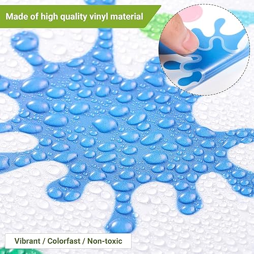 Miniatura 3 de Outus 3 hojas de calcomanías de pared con texto en inglés «Every Child is an Artist», calcomanías de pintura multicolor, salpicaduras, puntos y