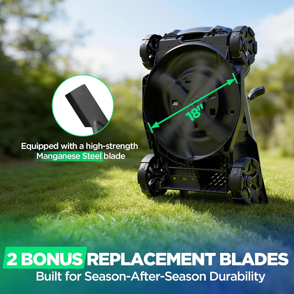 18-Inch 40V Max Cordless Electric Lawn Mower for Medium & Large Yards view 4