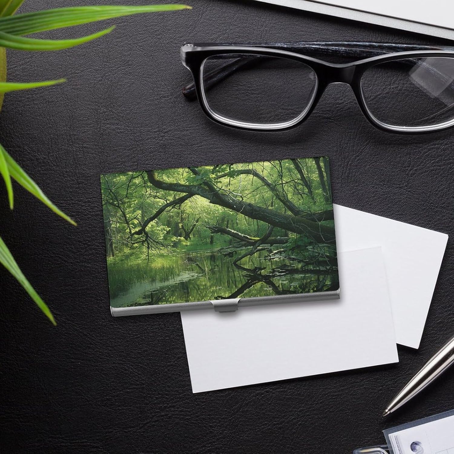 An Ancient Swamp Business Card Case for Women Or Men Snaps Closed Portable Name Holder Credit Card Holder for Business Meeting Use